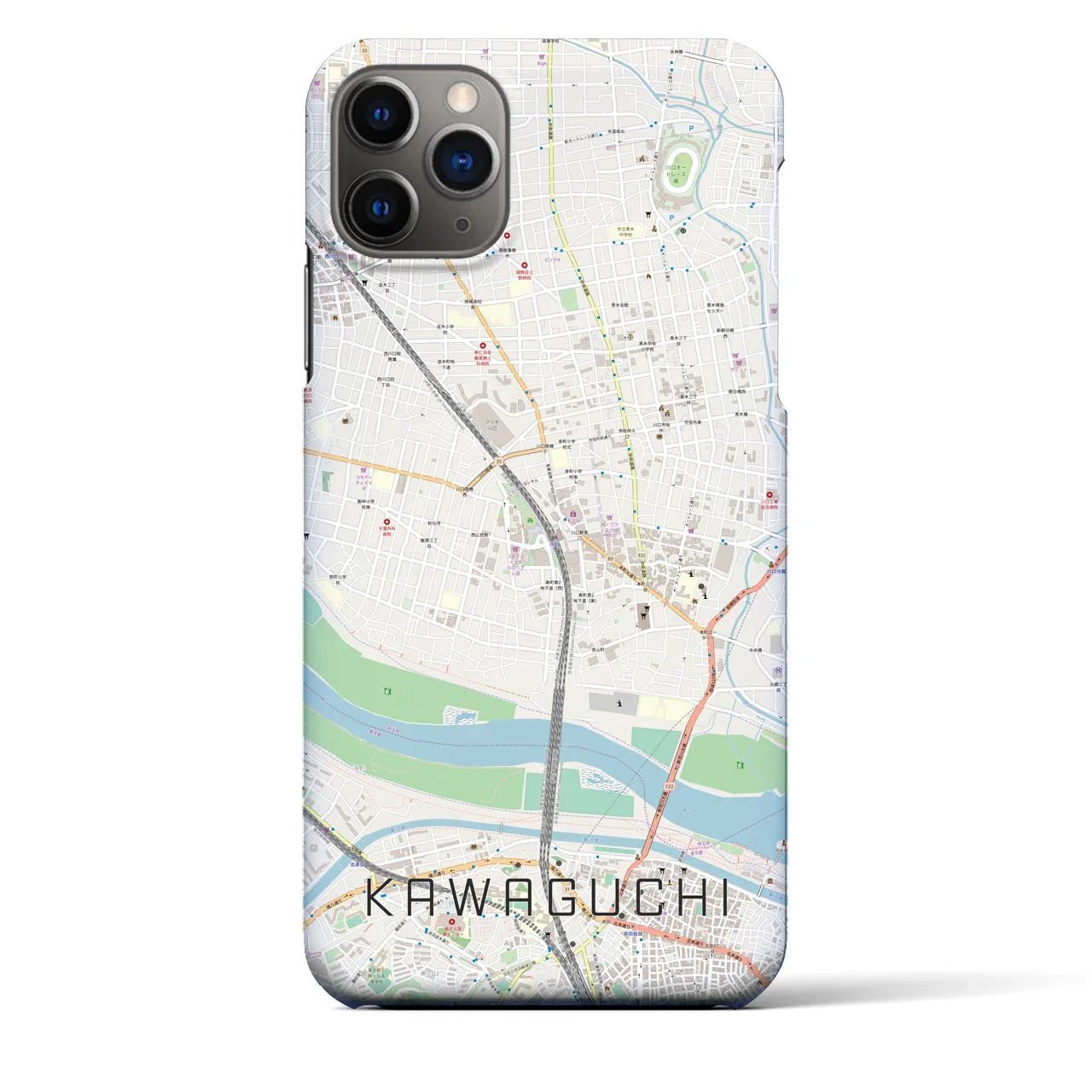 【川口(埼玉県)】地図柄iPhoneケース(バックカバータイプ)