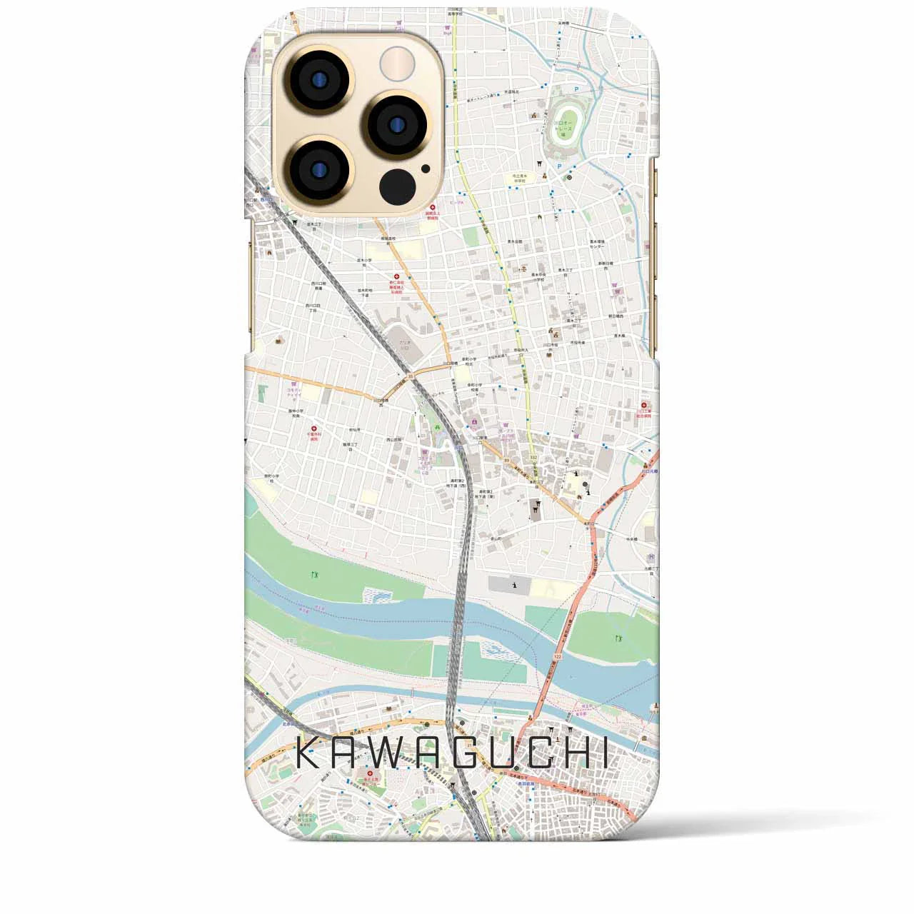 【川口(埼玉県)】地図柄iPhoneケース(バックカバータイプ)