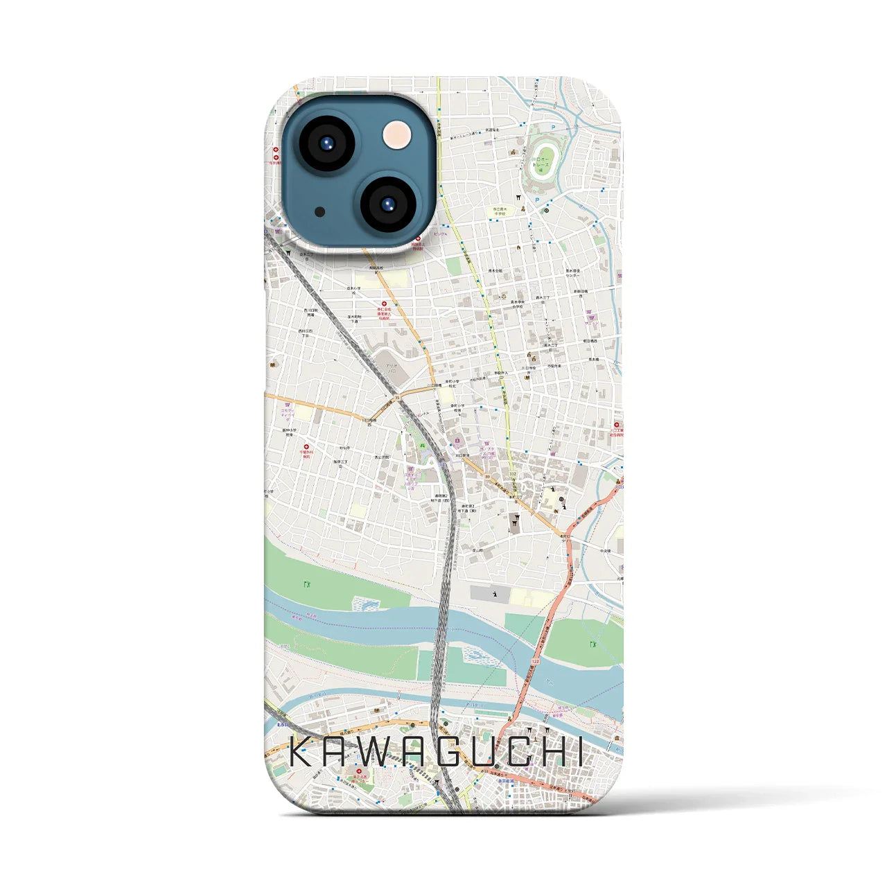 【川口(埼玉県)】地図柄iPhoneケース(バックカバータイプ)
