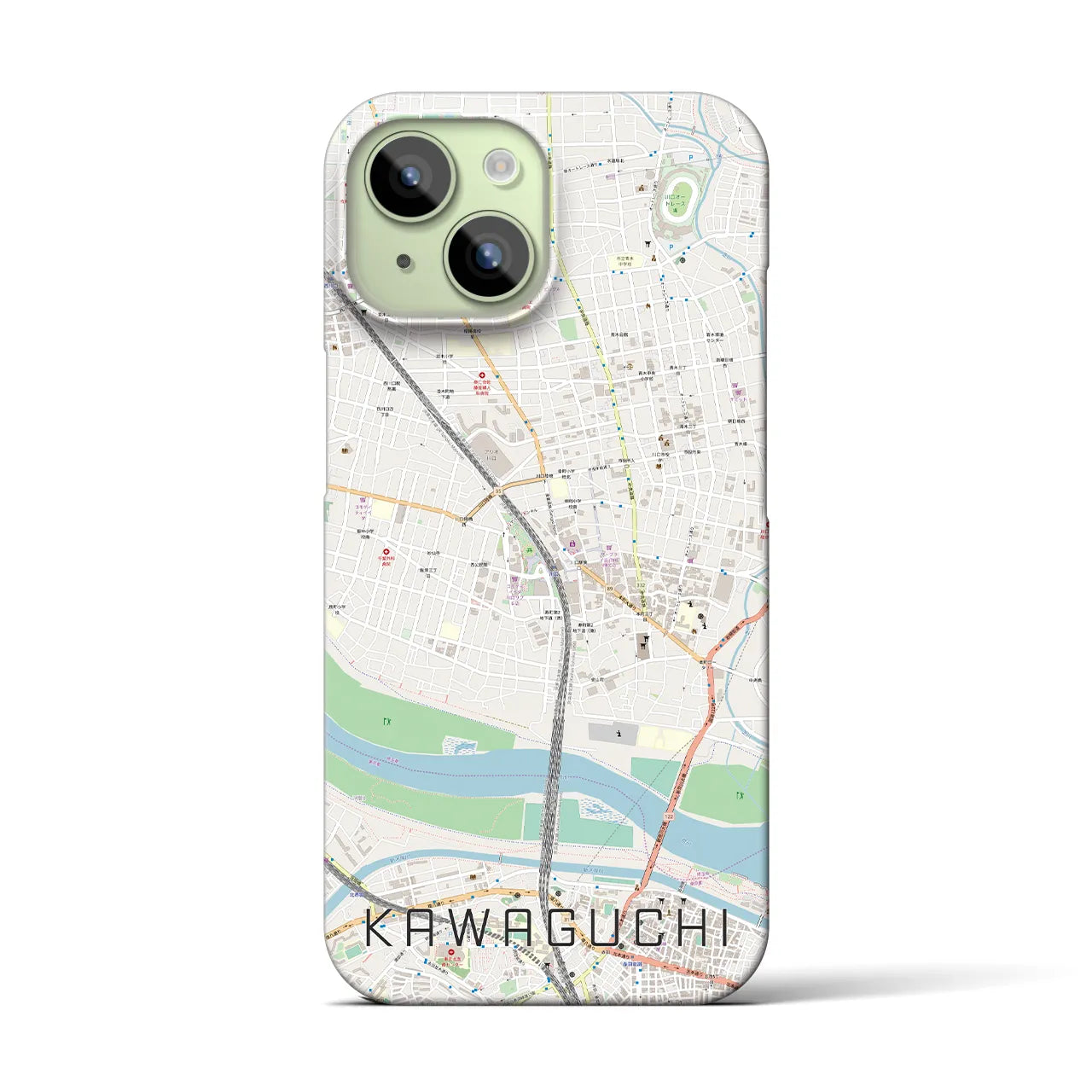 【川口(埼玉県)】地図柄iPhoneケース(バックカバータイプ)
