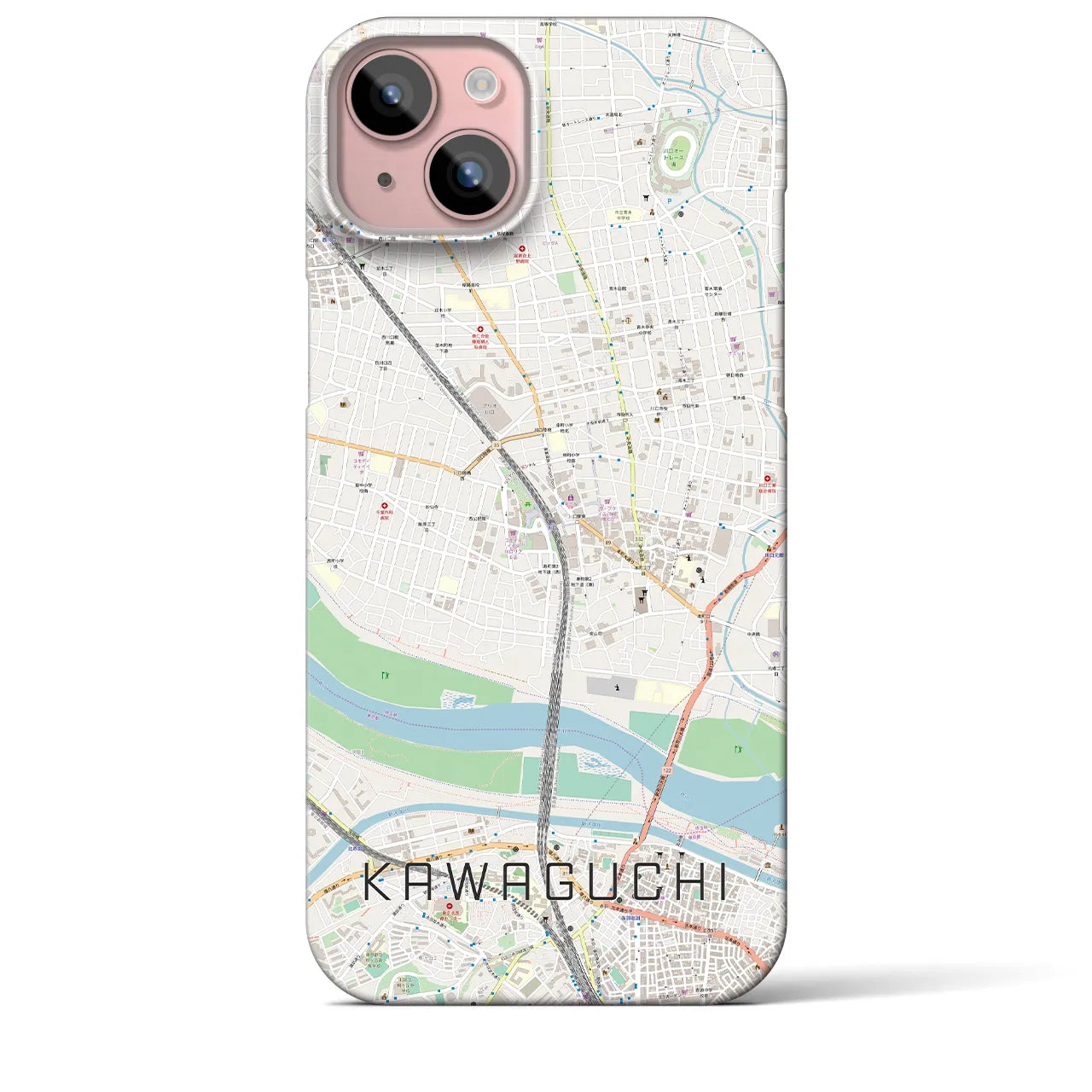 【川口(埼玉県)】地図柄iPhoneケース(バックカバータイプ)