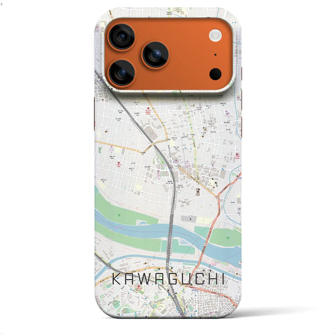 【川口(埼玉県)】地図柄iPhoneケース(バックカバータイプ)
