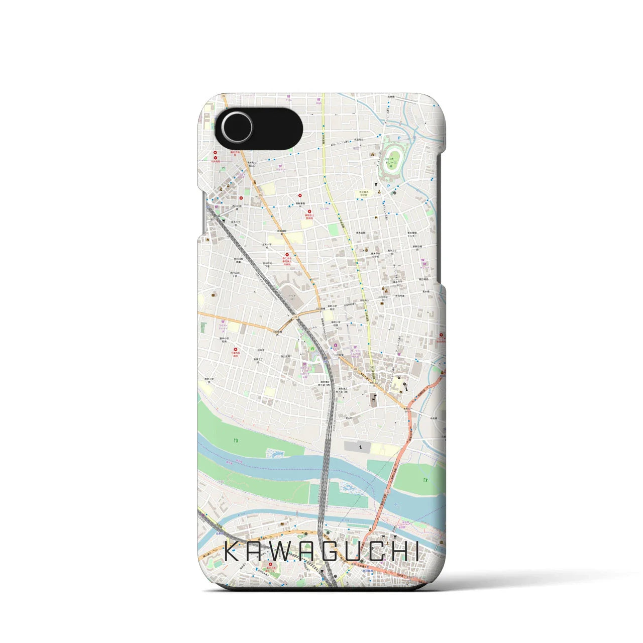 【川口(埼玉県)】地図柄iPhoneケース(バックカバータイプ)