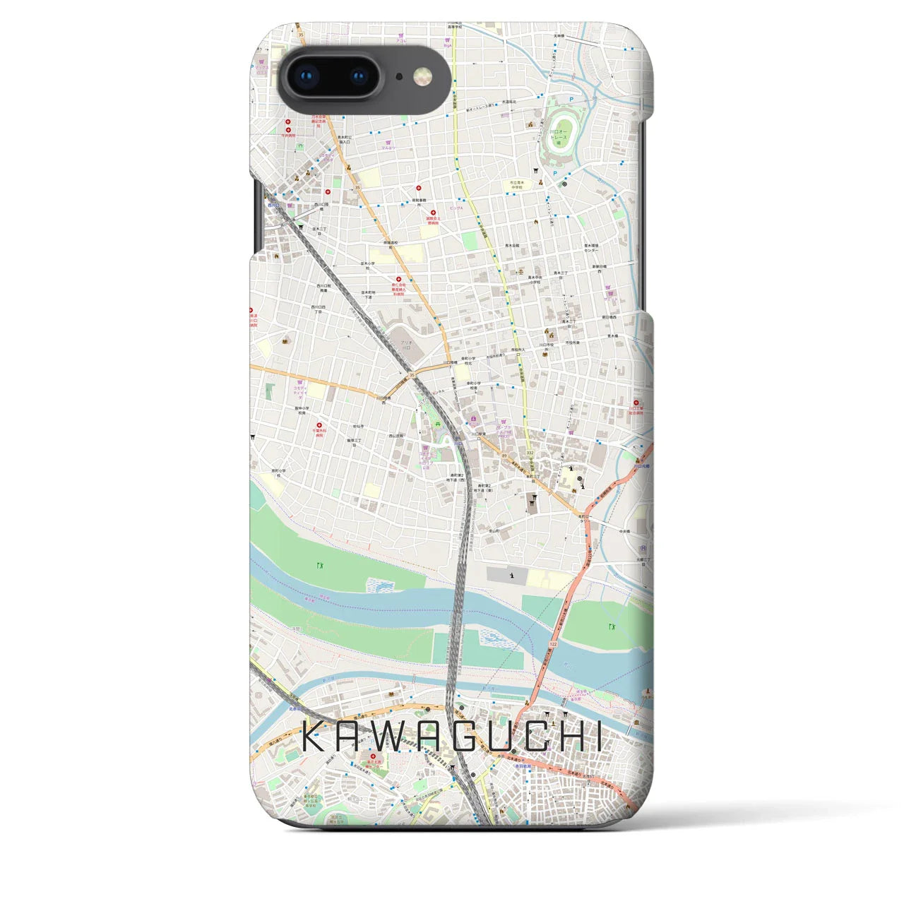 【川口(埼玉県)】地図柄iPhoneケース(バックカバータイプ)