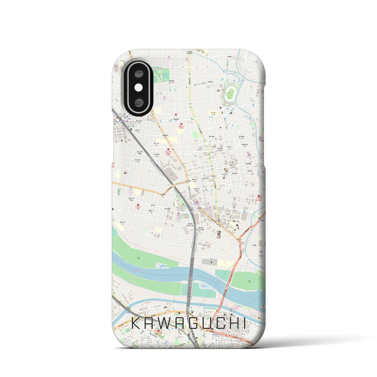 【川口(埼玉県)】地図柄iPhoneケース(バックカバータイプ)