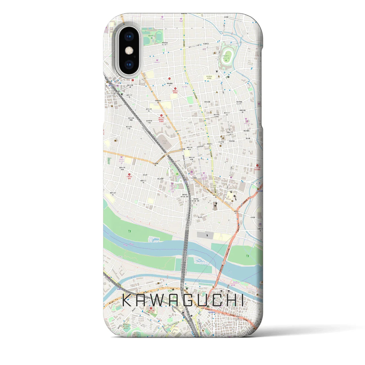 【川口(埼玉県)】地図柄iPhoneケース(バックカバータイプ)