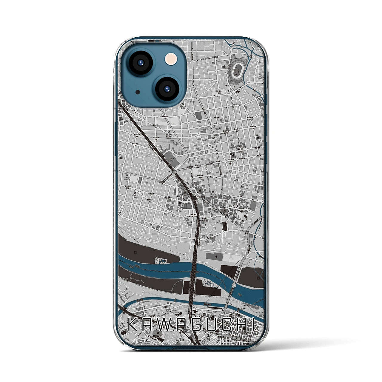 【川口(埼玉県)】地図柄iPhoneケース(クリアタイプ)