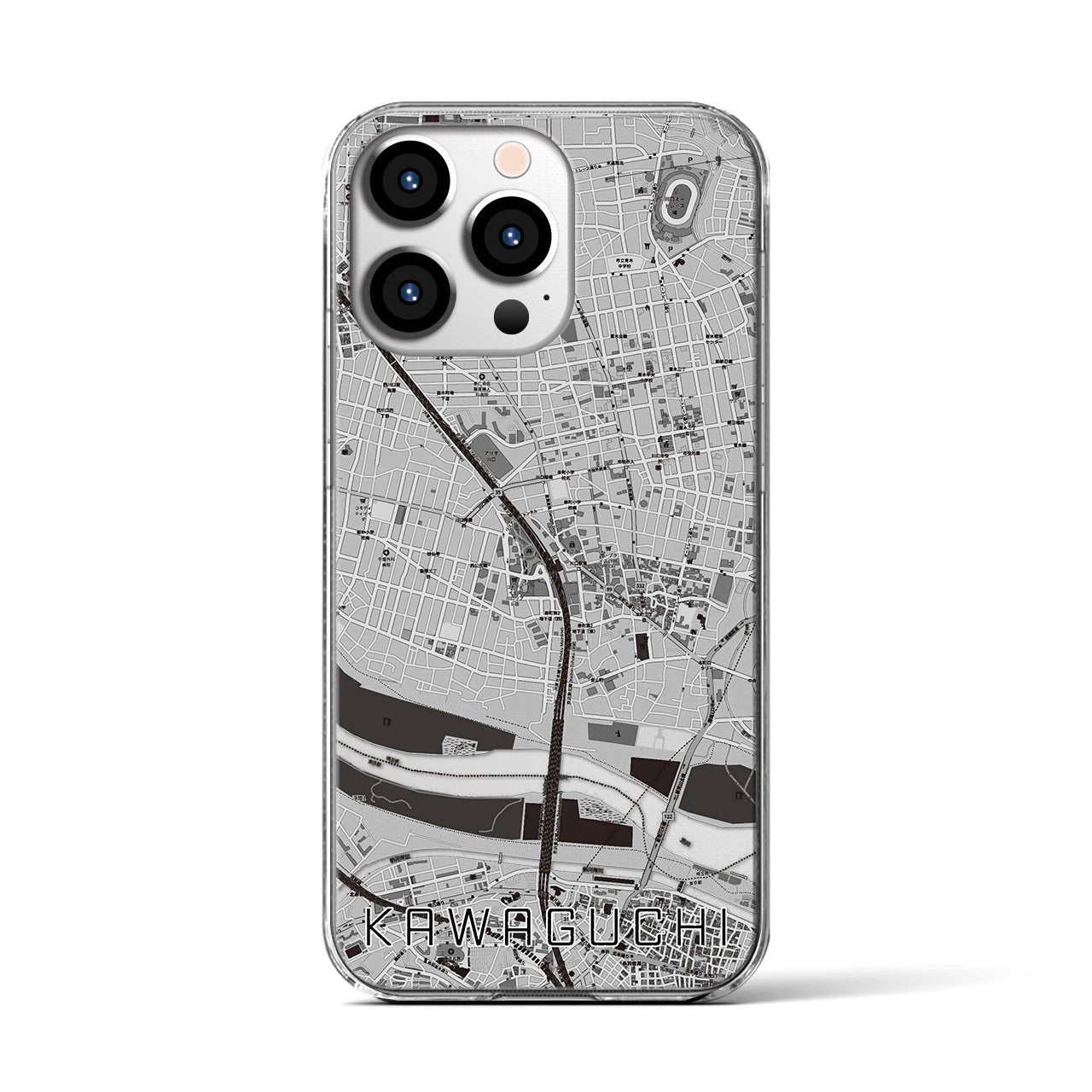 【川口(埼玉県)】地図柄iPhoneケース(クリアタイプ)