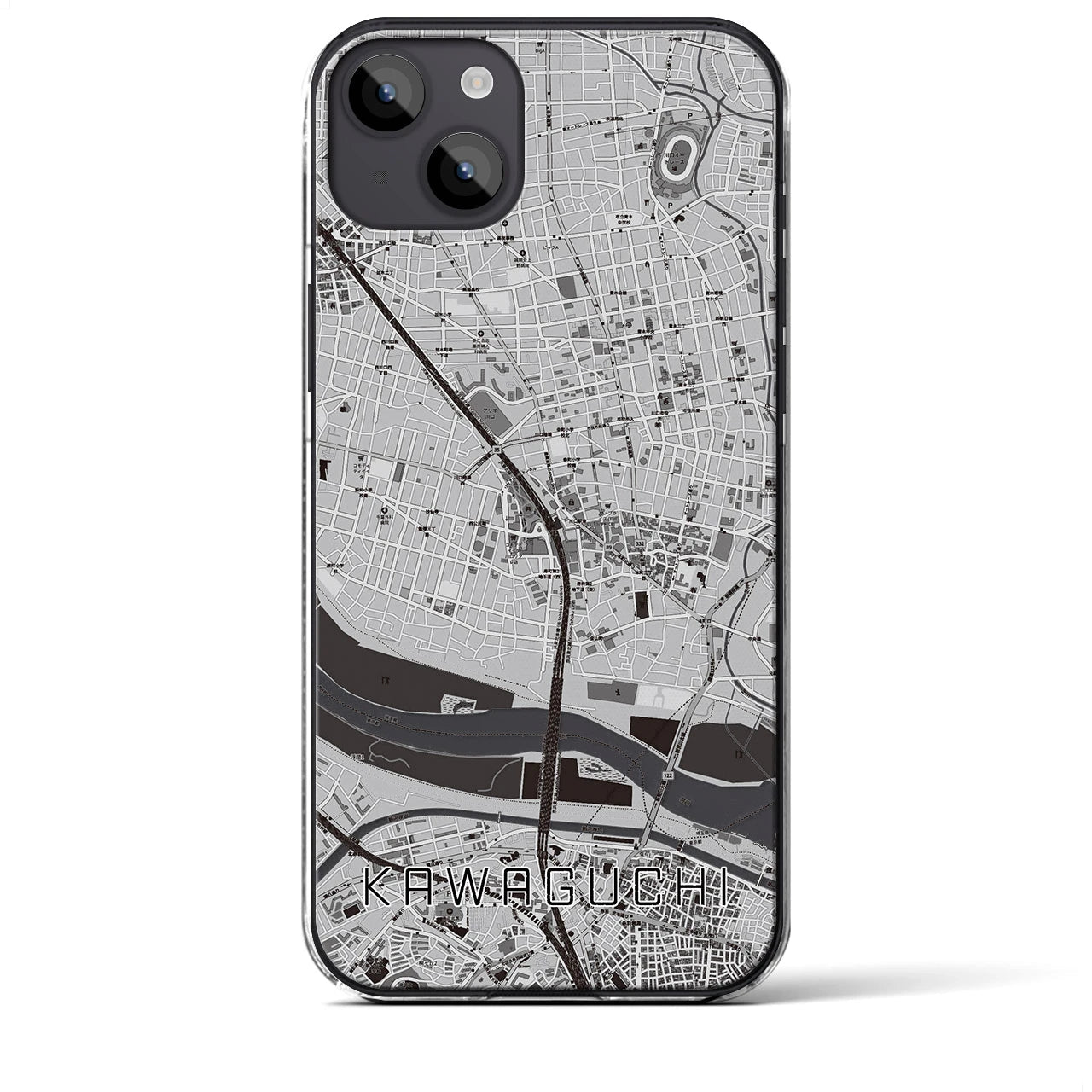 【川口(埼玉県)】地図柄iPhoneケース(クリアタイプ)