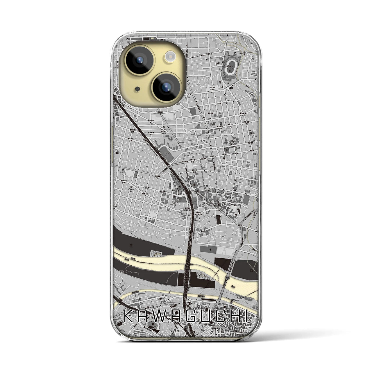 【川口(埼玉県)】地図柄iPhoneケース(クリアタイプ)