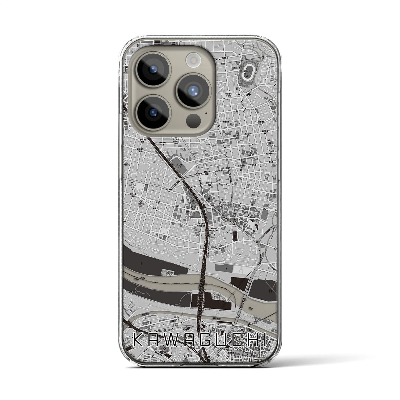 【川口(埼玉県)】地図柄iPhoneケース(クリアタイプ)