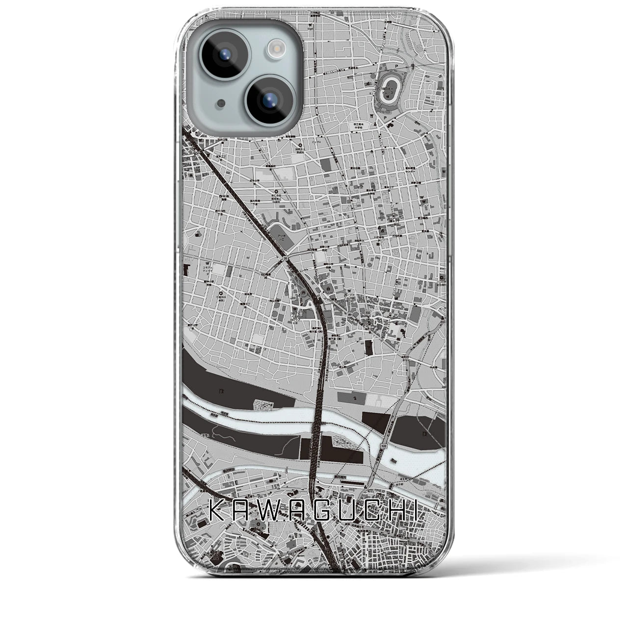 【川口(埼玉県)】地図柄iPhoneケース(クリアタイプ)