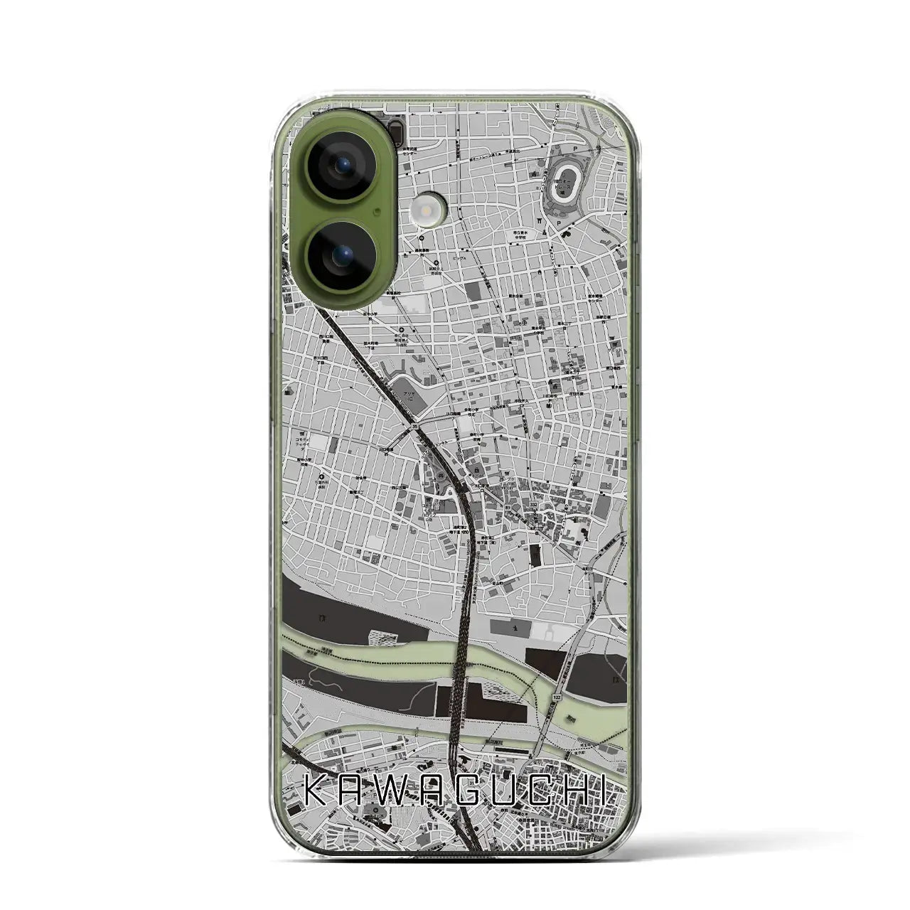 【川口(埼玉県)】地図柄iPhoneケース(クリアタイプ)