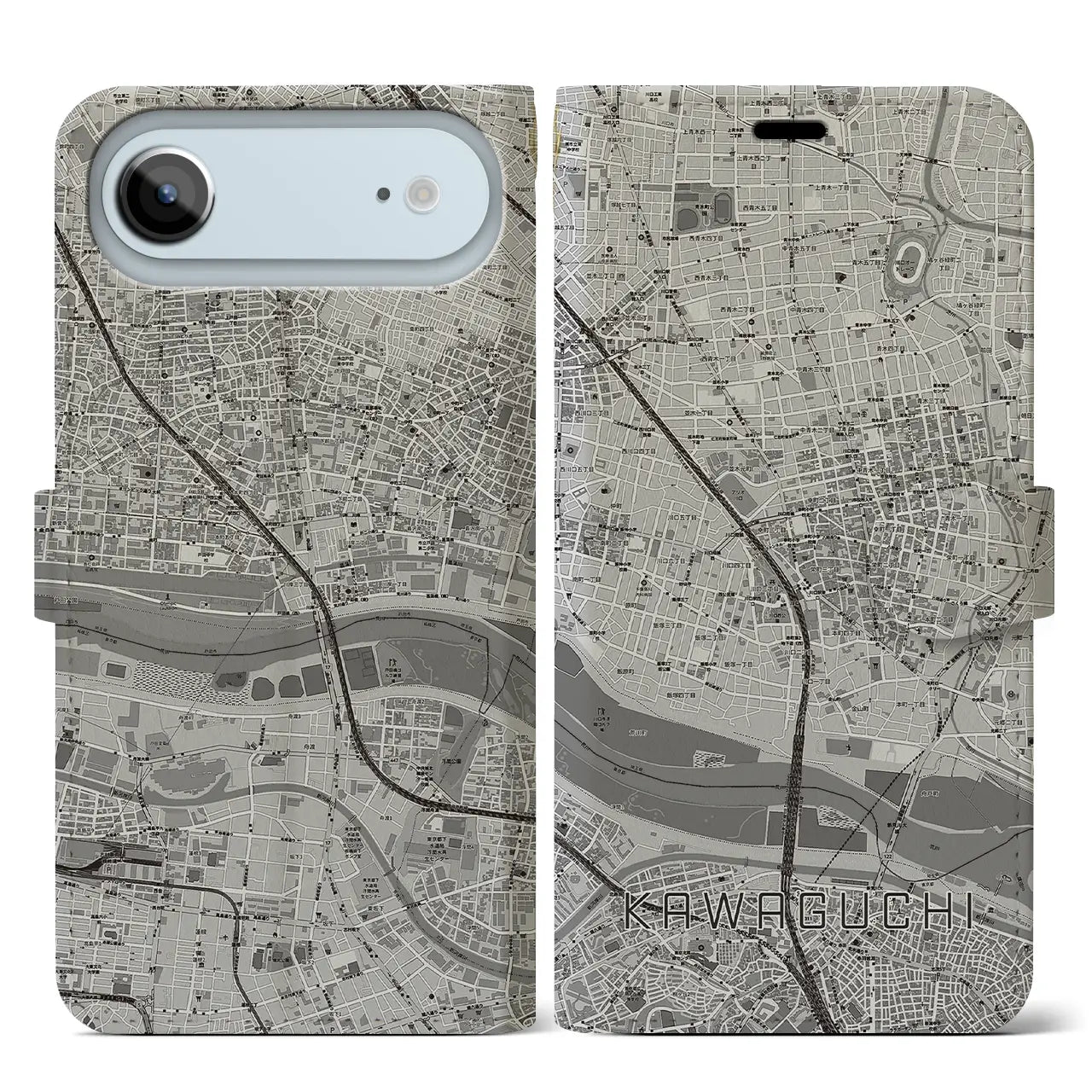 【川口(埼玉県)】地図柄iPhoneケース(手帳タイプ)