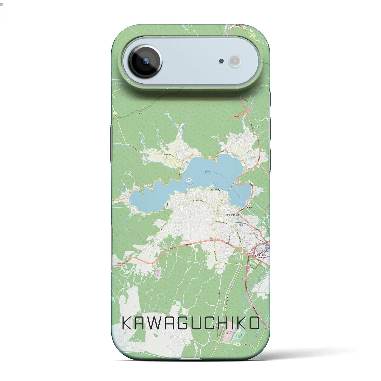 【河口湖(山梨県)】地図柄iPhoneケース(バックカバータイプ)ナチュラル・iPhone 17 Pro Max 用