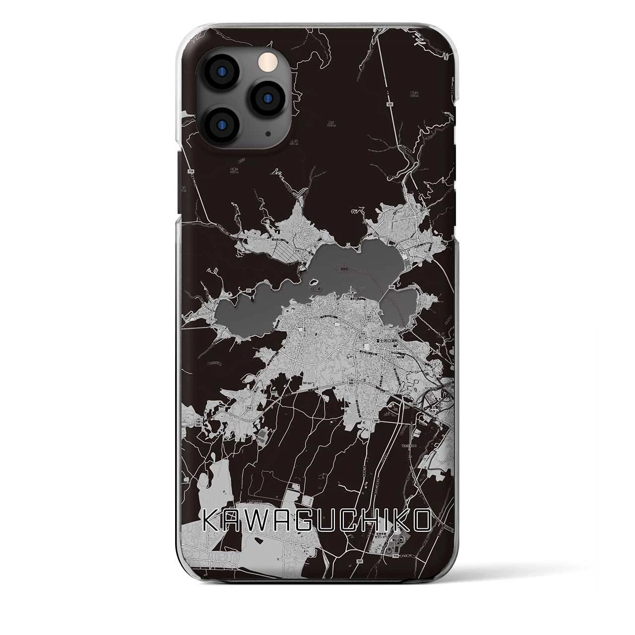 【河口湖(山梨県)】地図柄iPhoneケース(クリアタイプ)