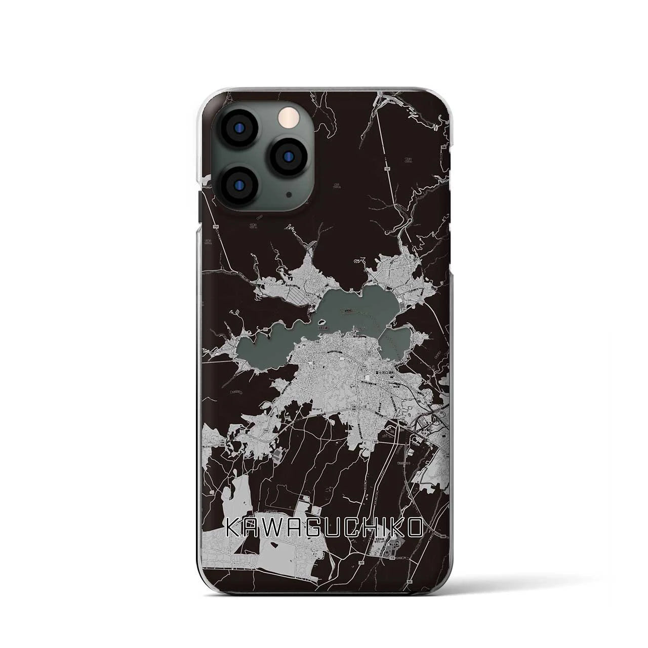 【河口湖(山梨県)】地図柄iPhoneケース(クリアタイプ)