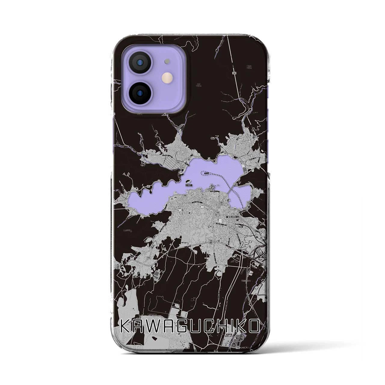 【河口湖(山梨県)】地図柄iPhoneケース(クリアタイプ)