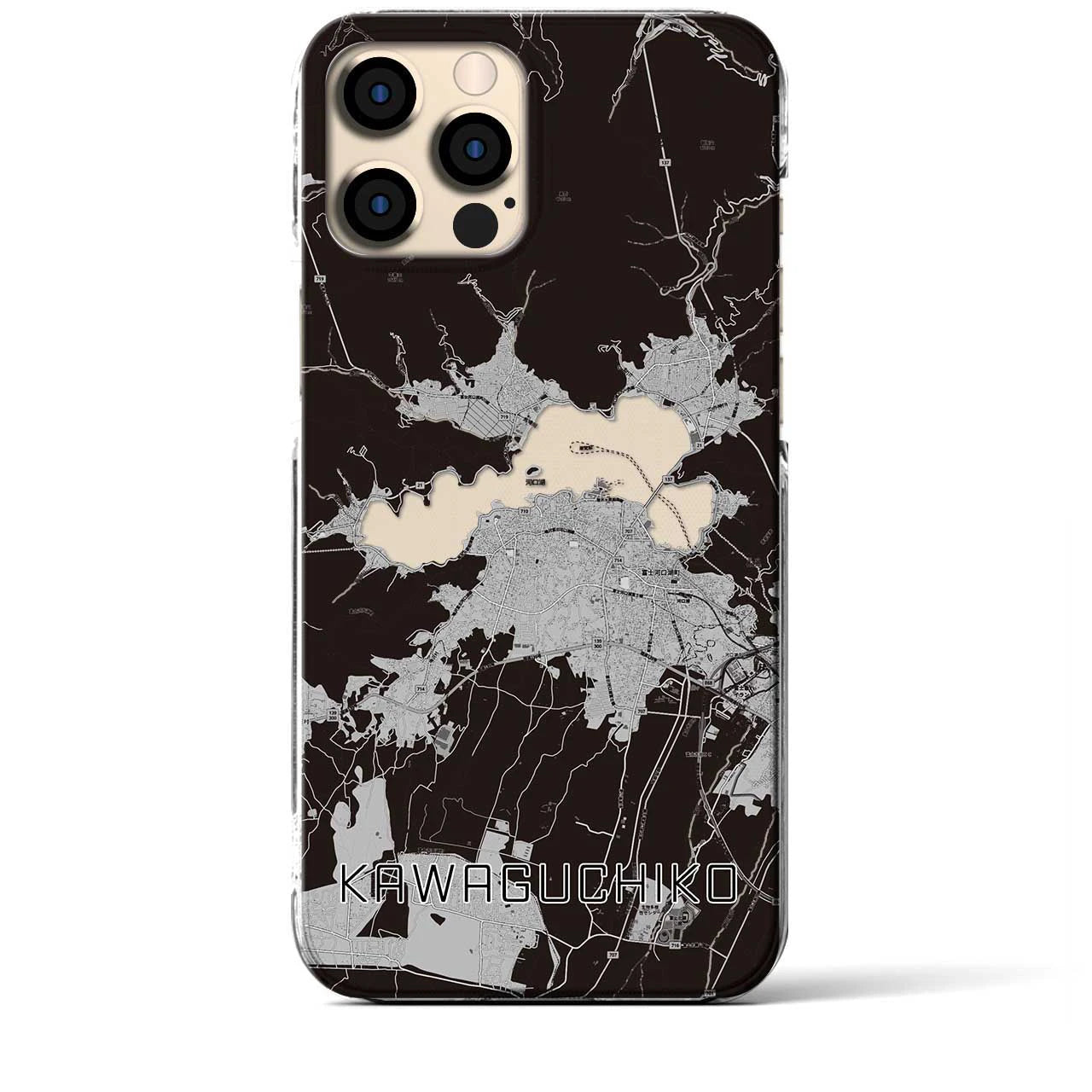 【河口湖(山梨県)】地図柄iPhoneケース(クリアタイプ)