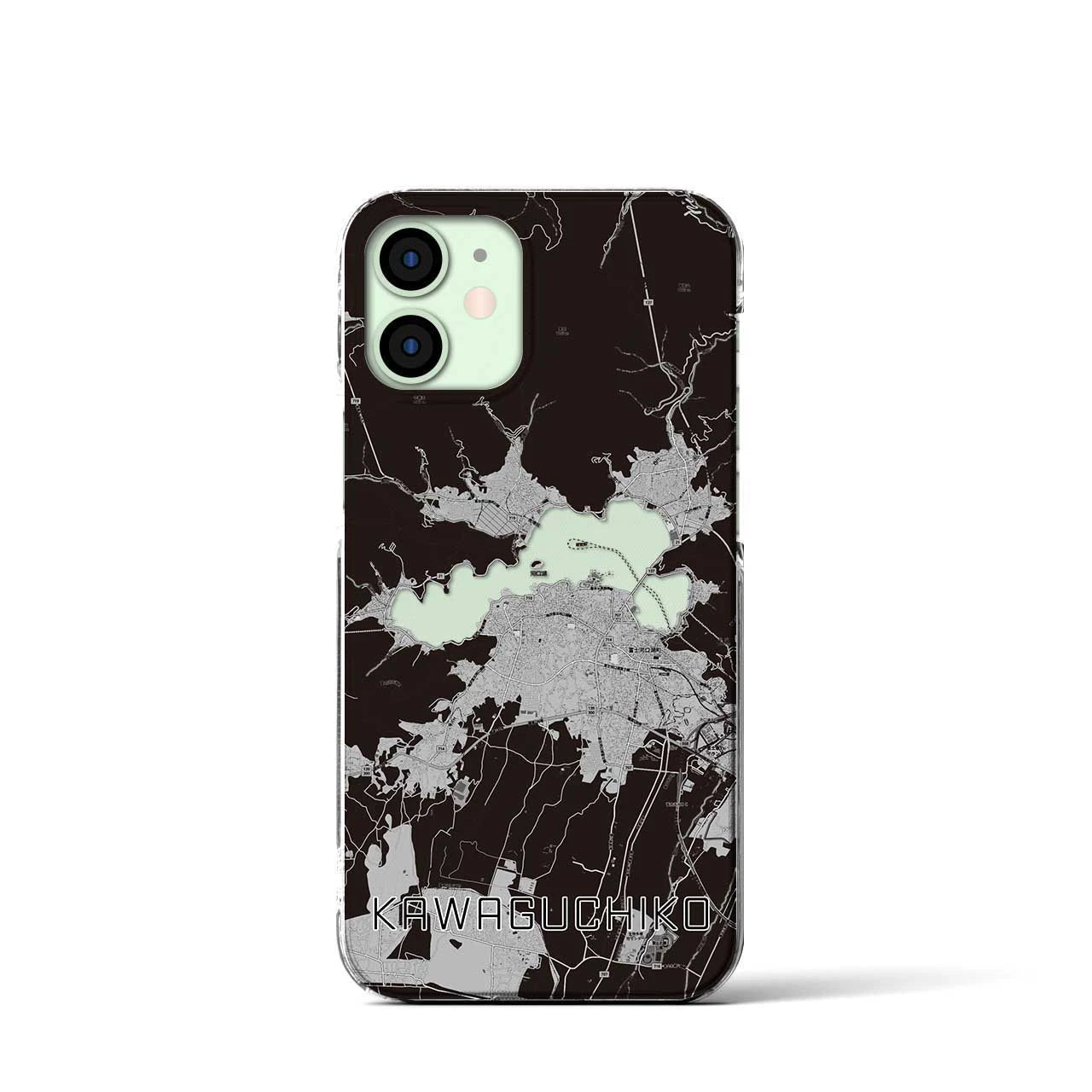 【河口湖(山梨県)】地図柄iPhoneケース(クリアタイプ)