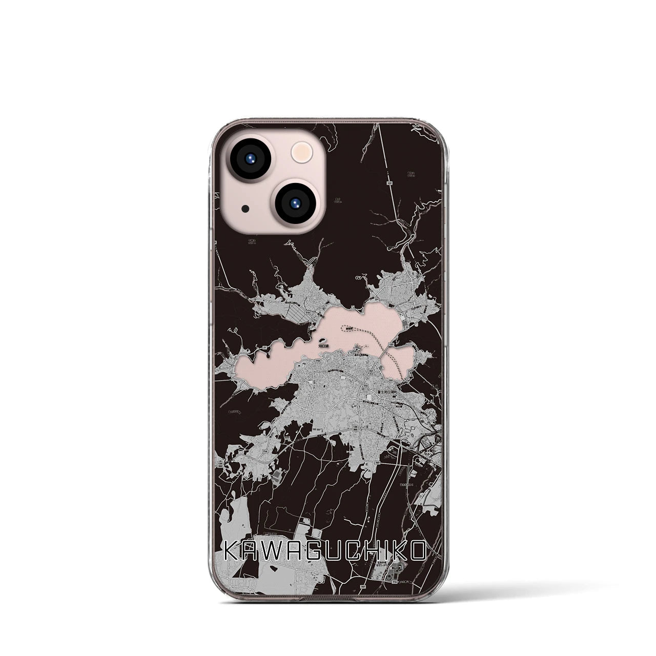 【河口湖(山梨県)】地図柄iPhoneケース(クリアタイプ)