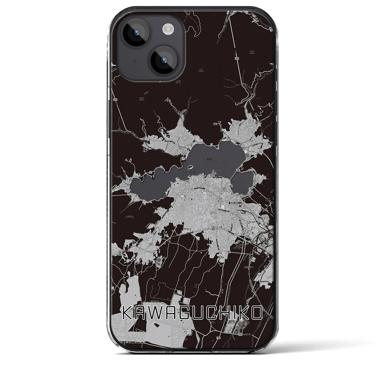 【河口湖(山梨県)】地図柄iPhoneケース(クリアタイプ)