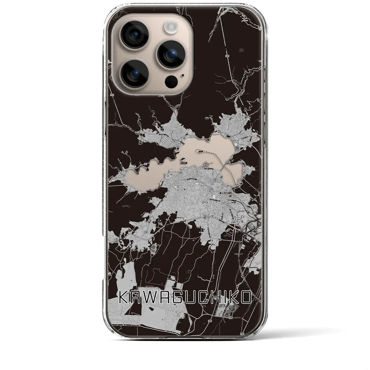 【河口湖(山梨県)】地図柄iPhoneケース(クリアタイプ)