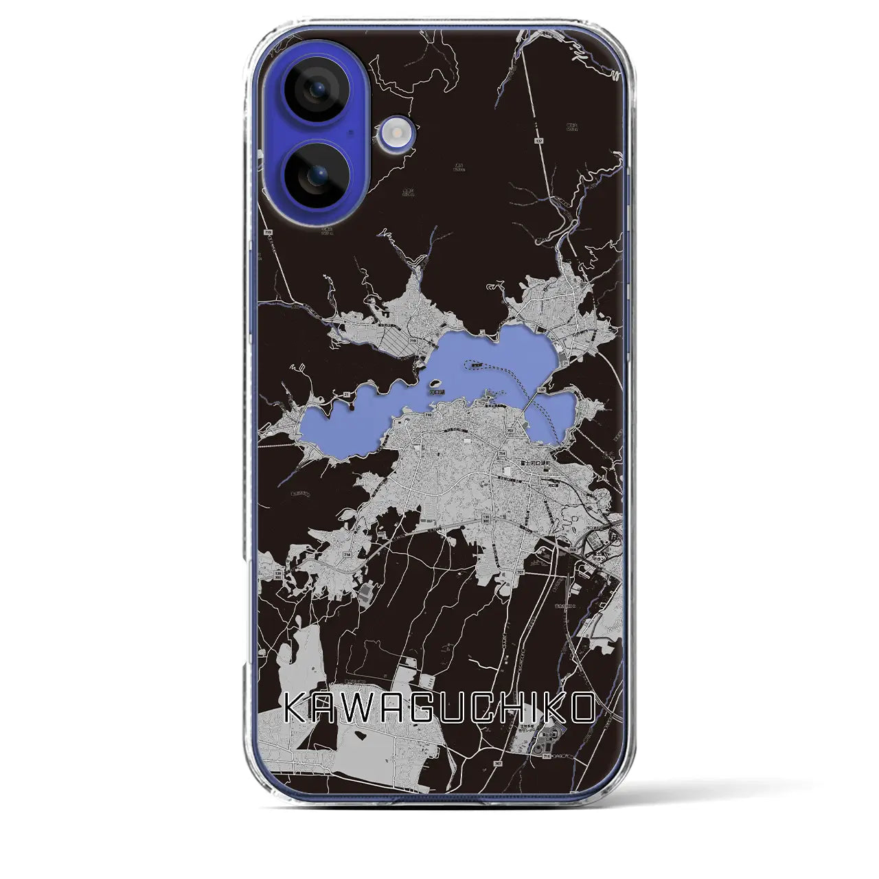 【河口湖(山梨県)】地図柄iPhoneケース(クリアタイプ)