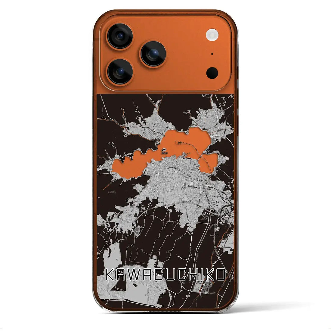 【河口湖(山梨県)】地図柄iPhoneケース(クリアタイプ)