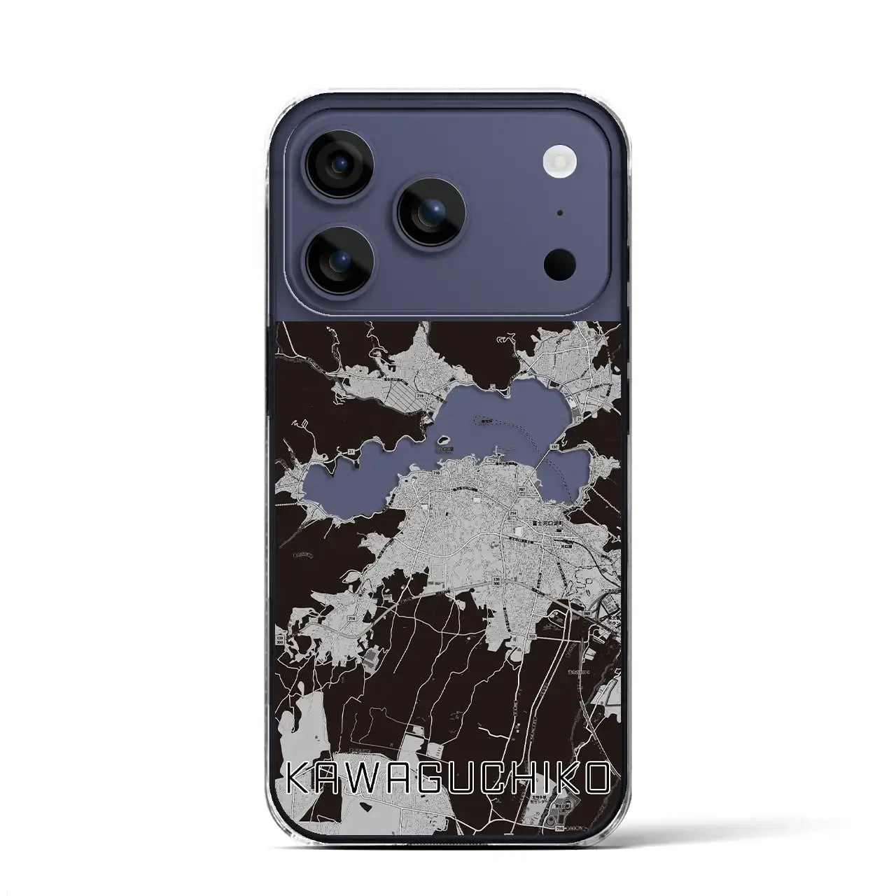 【河口湖(山梨県)】地図柄iPhoneケース(クリアタイプ)