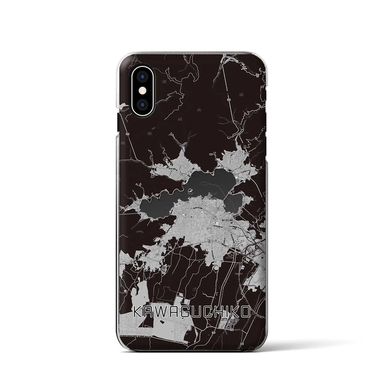 【河口湖(山梨県)】地図柄iPhoneケース(クリアタイプ)