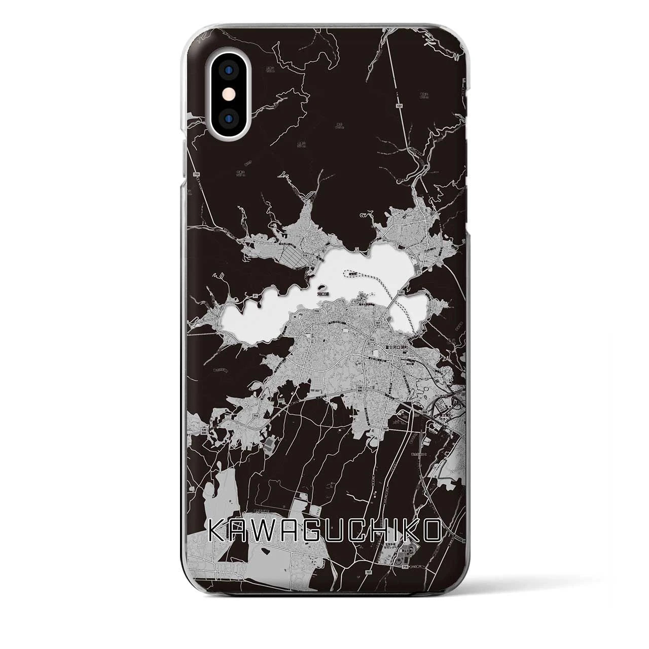 【河口湖(山梨県)】地図柄iPhoneケース(クリアタイプ)