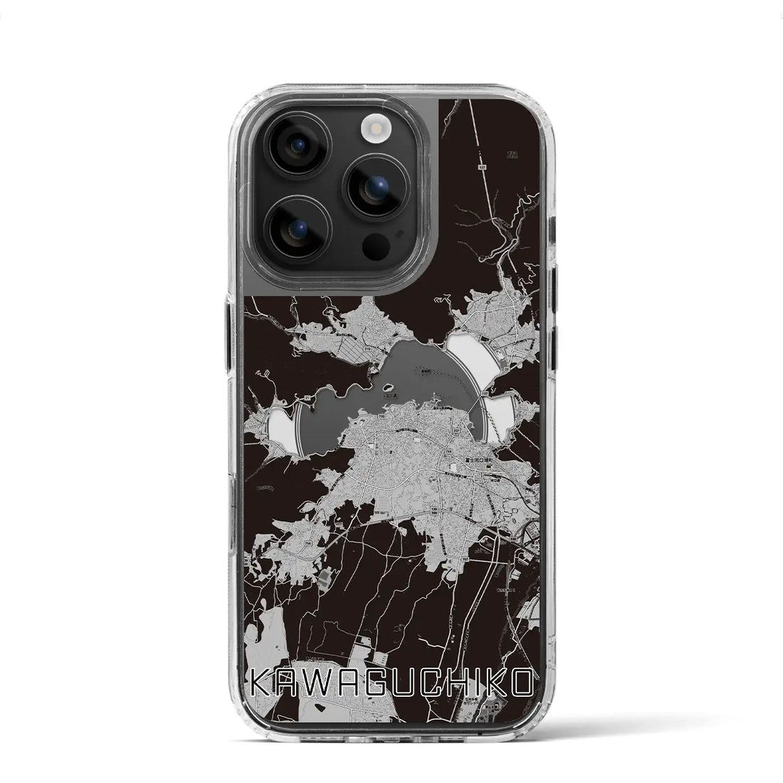 【河口湖(山梨県)】地図柄iPhoneケース(MagSafeタイプ)