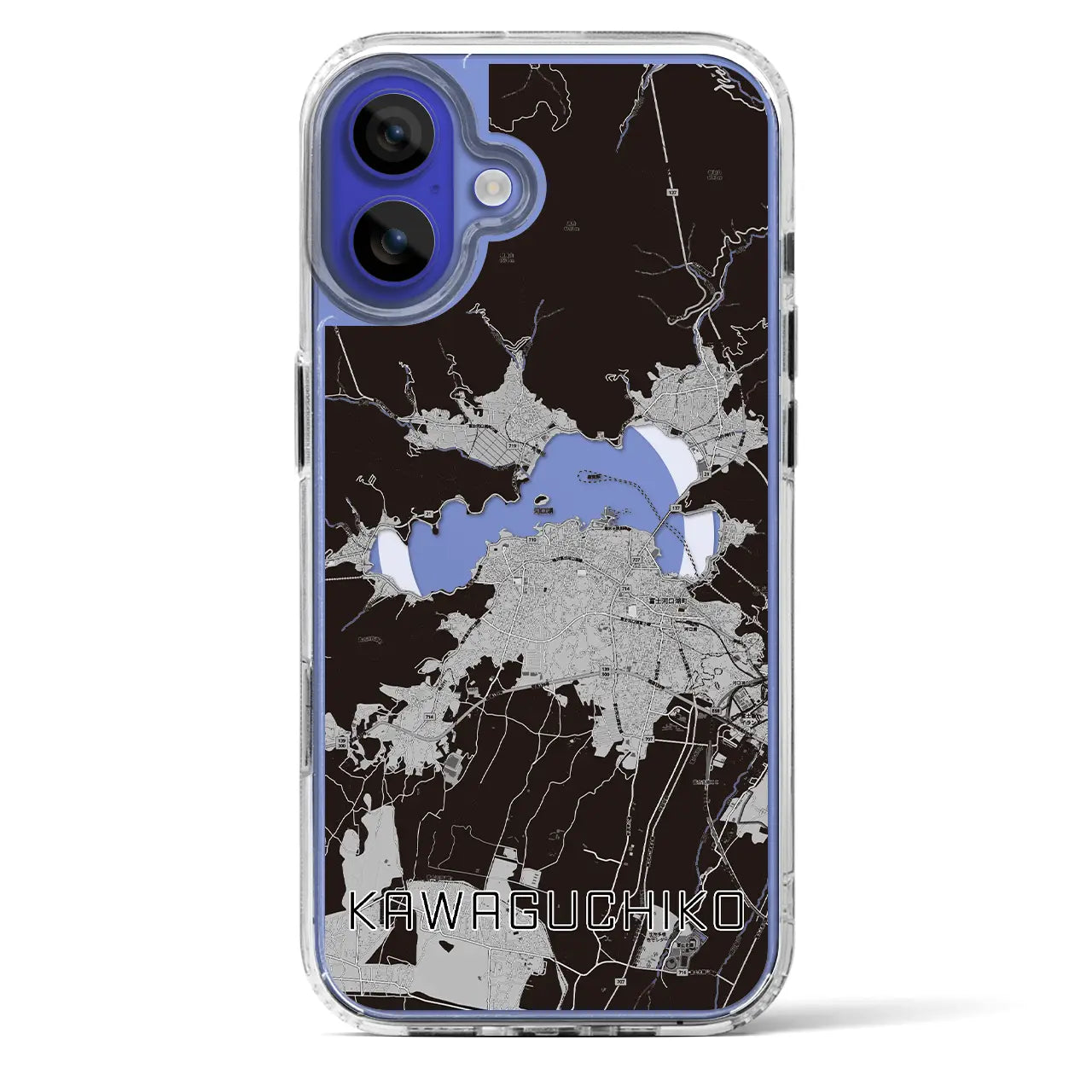 【河口湖(山梨県)】地図柄iPhoneケース(MagSafeタイプ)