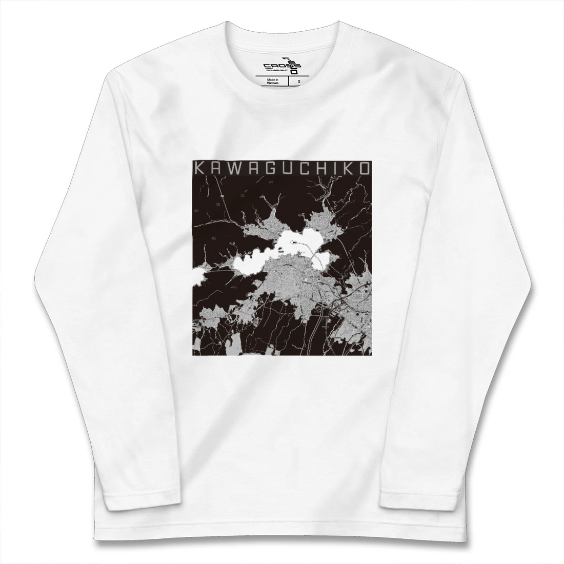 【河口湖(山梨県)】地図柄ロングスリーブTシャツ