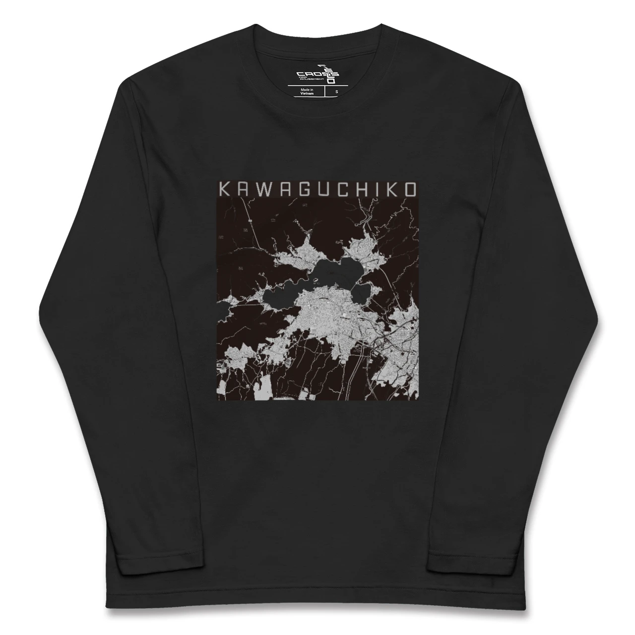 【河口湖(山梨県)】地図柄ロングスリーブTシャツ