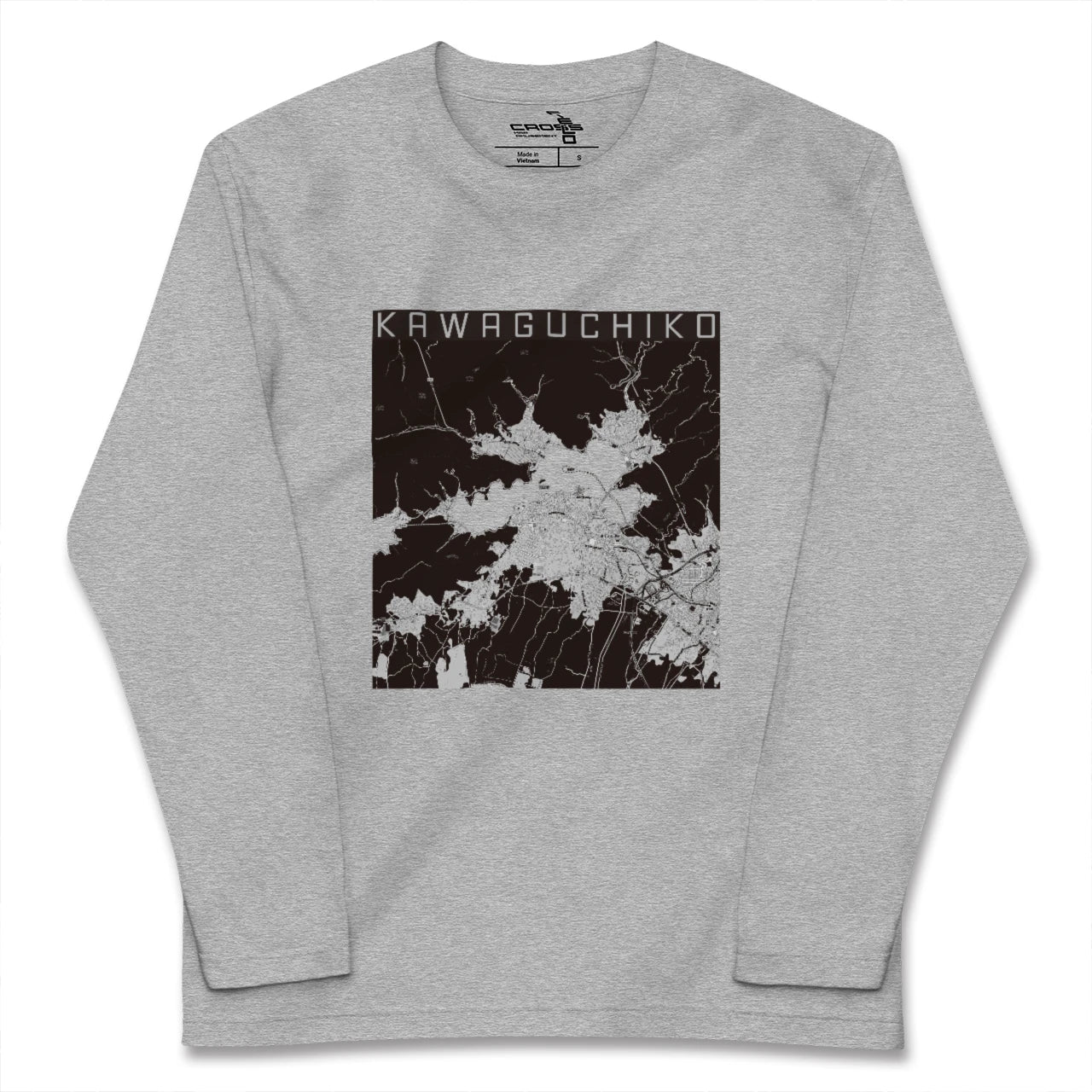 【河口湖(山梨県)】地図柄ロングスリーブTシャツ