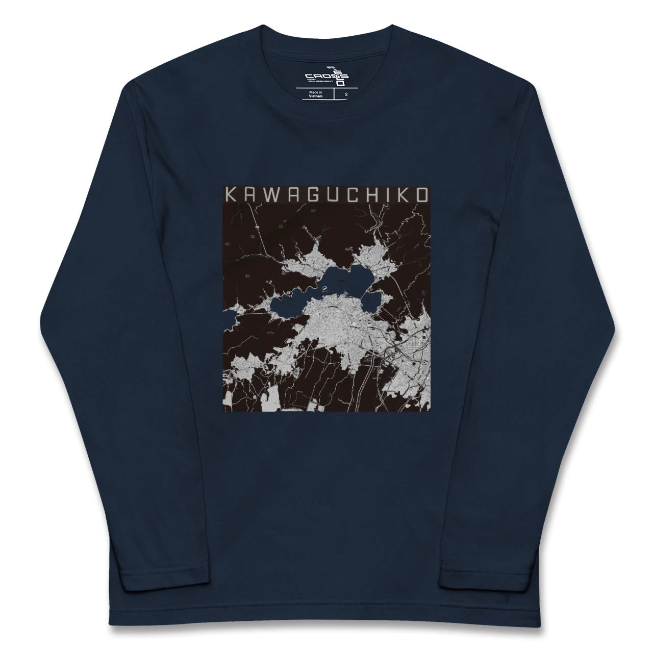 【河口湖(山梨県)】地図柄ロングスリーブTシャツ