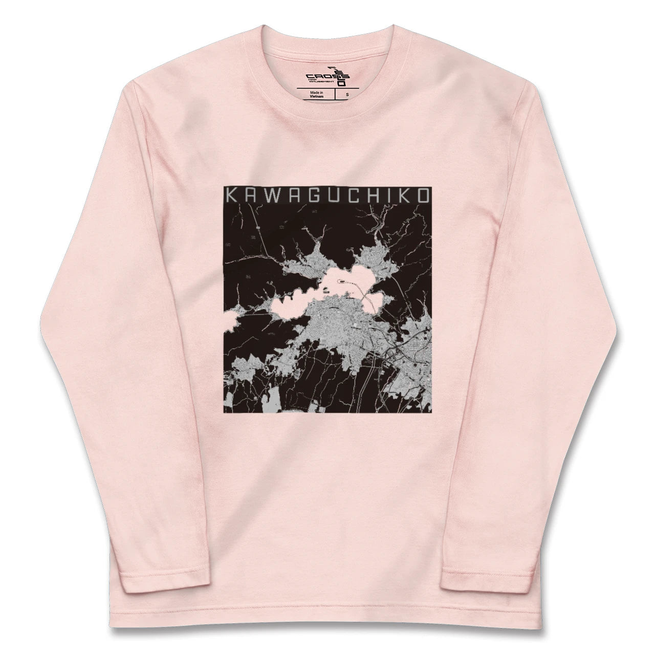 【河口湖(山梨県)】地図柄ロングスリーブTシャツ