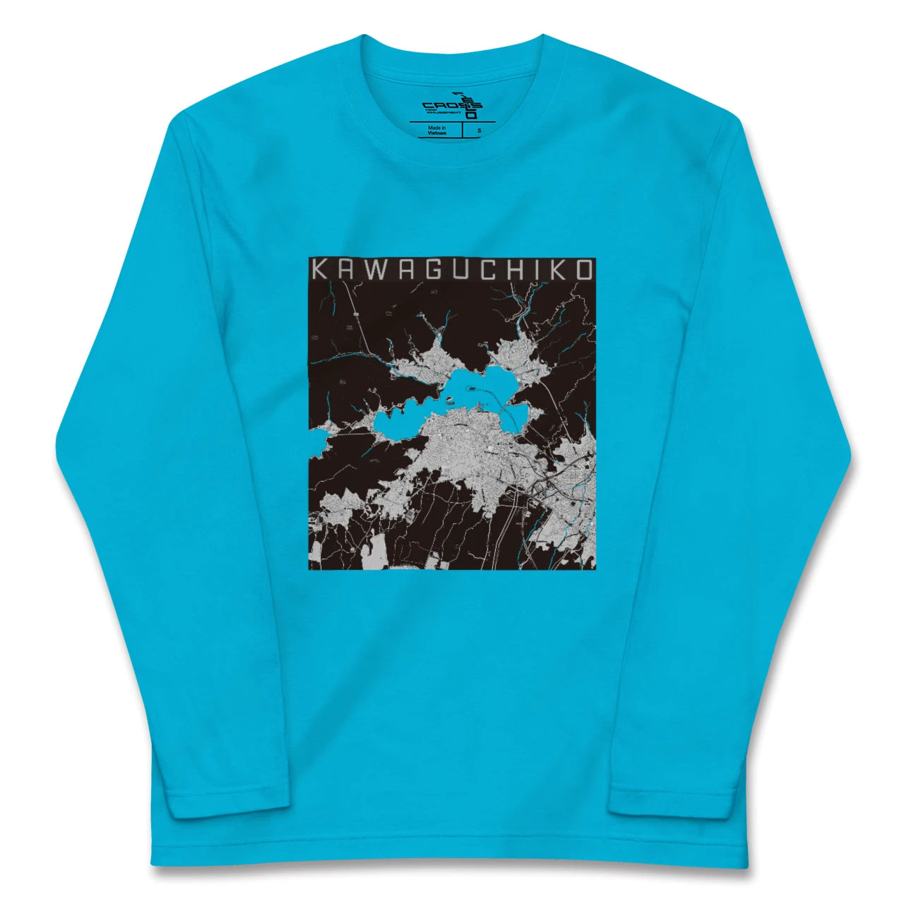 【河口湖(山梨県)】地図柄ロングスリーブTシャツ