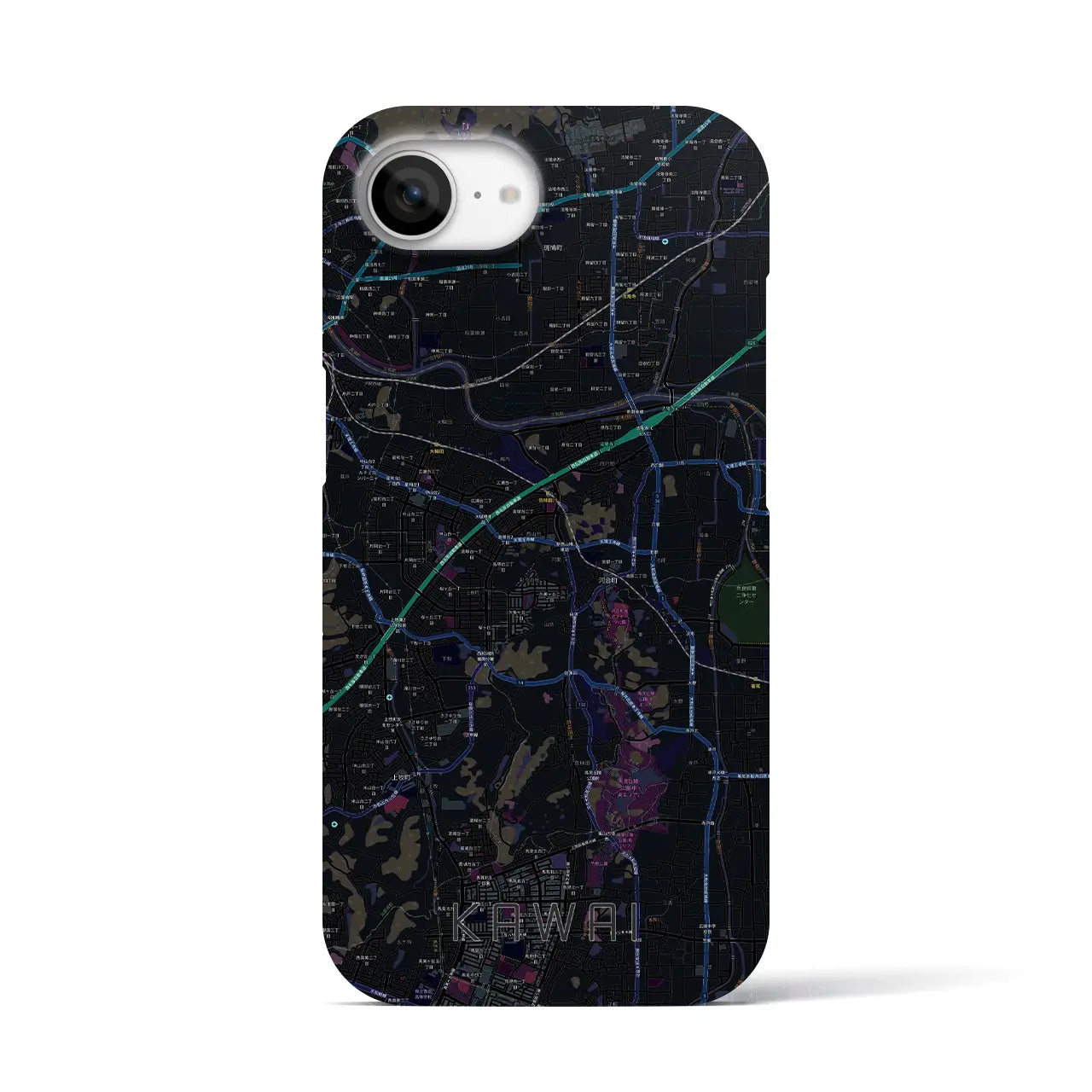 【河合(奈良県)】地図柄iPhoneケース(バックカバータイプ)