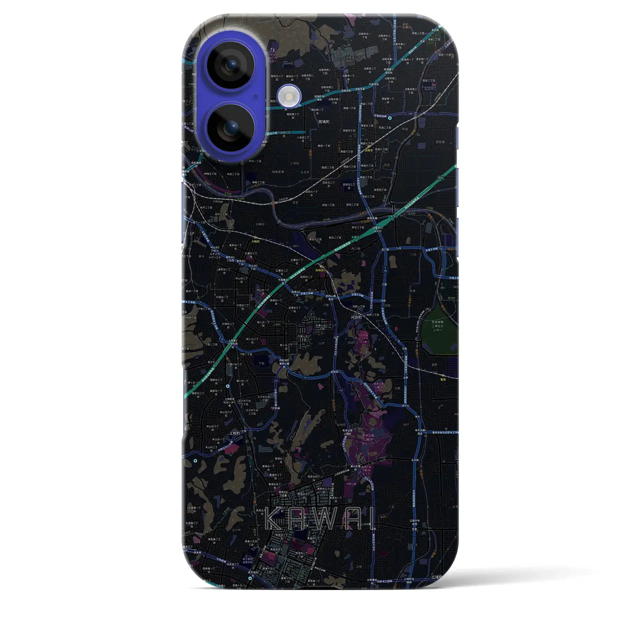 【河合(奈良県)】地図柄iPhoneケース(バックカバータイプ)