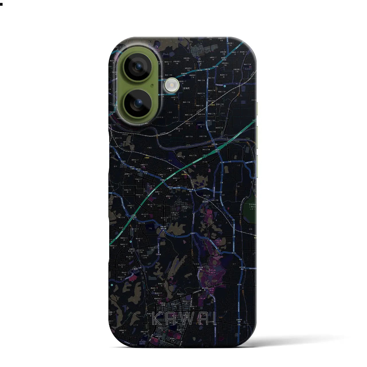 【河合(奈良県)】地図柄iPhoneケース(バックカバータイプ)