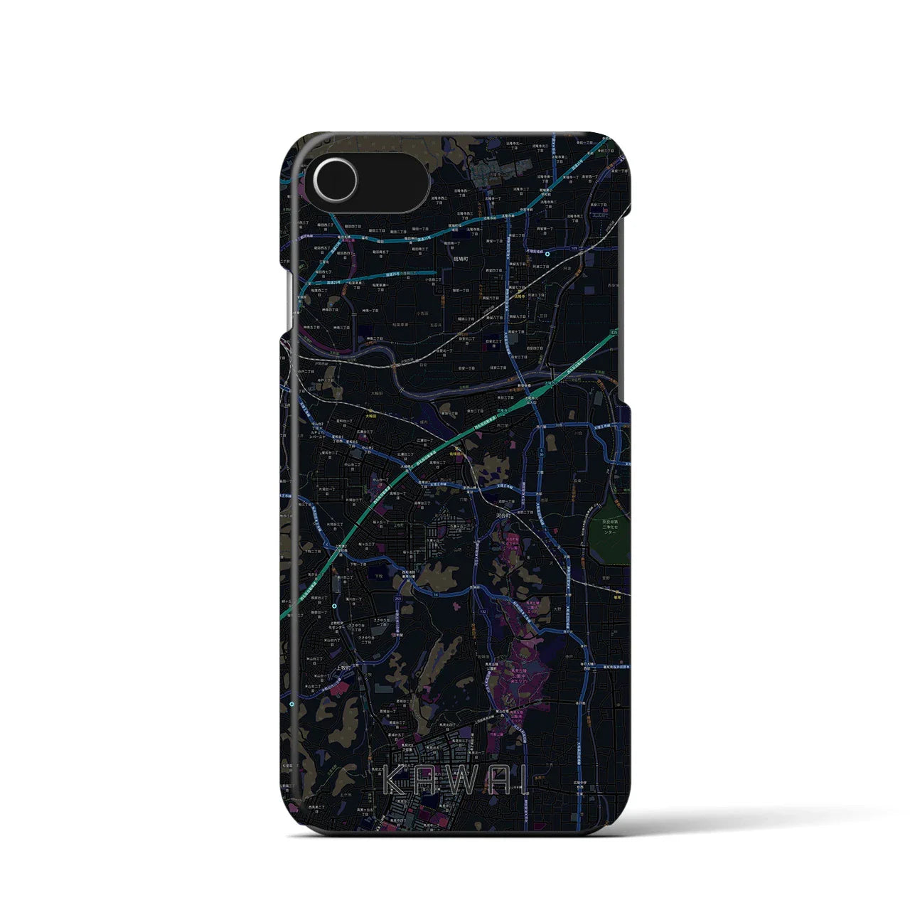 【河合(奈良県)】地図柄iPhoneケース(バックカバータイプ)