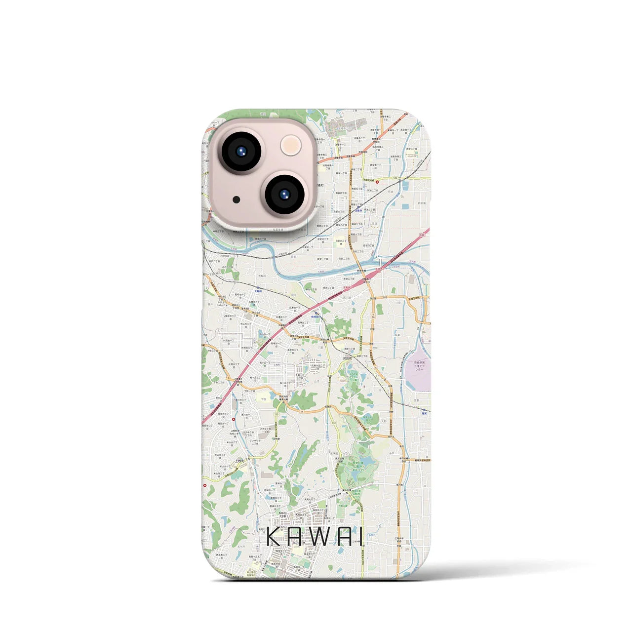 【河合(奈良県)】地図柄iPhoneケース(バックカバータイプ)