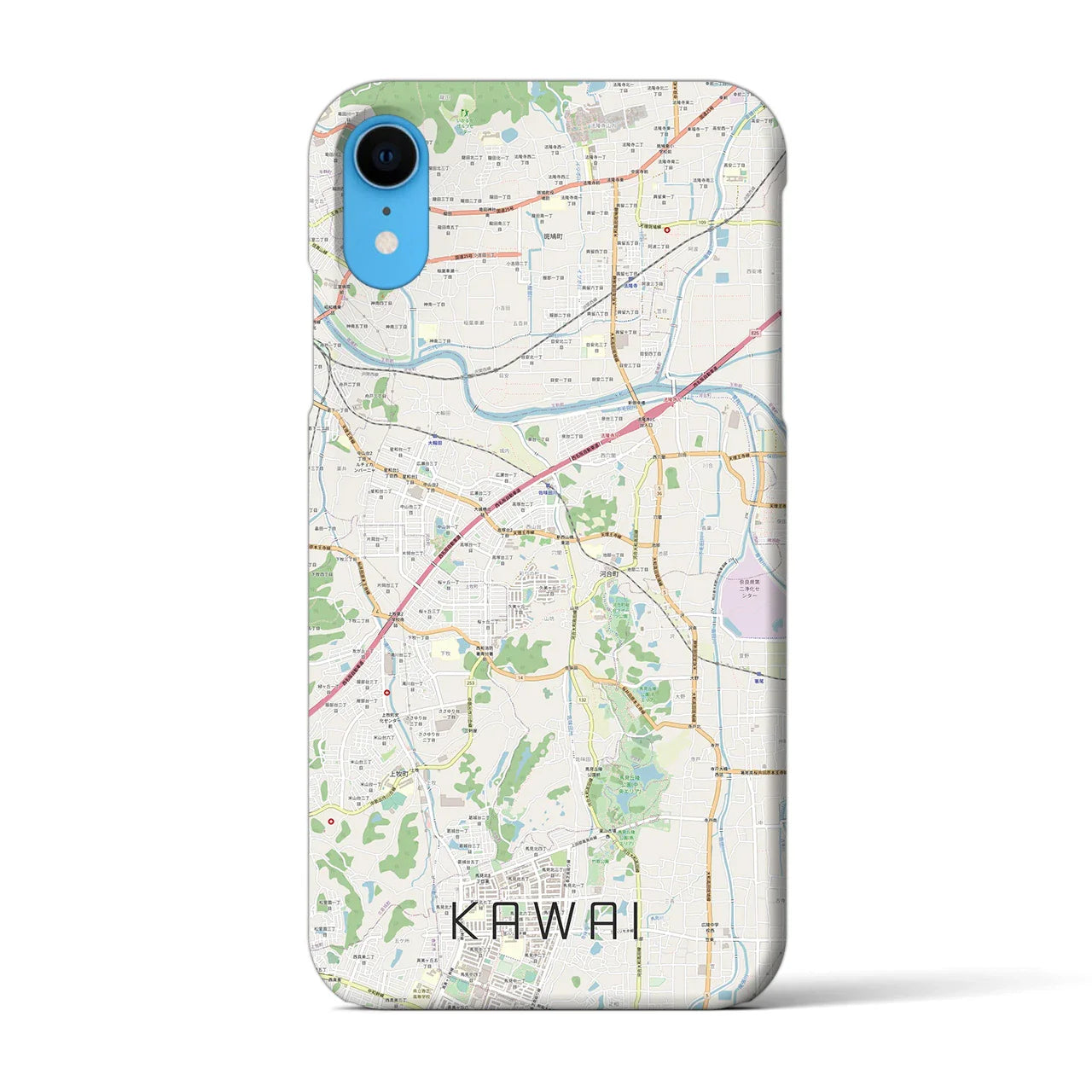 【河合(奈良県)】地図柄iPhoneケース(バックカバータイプ)