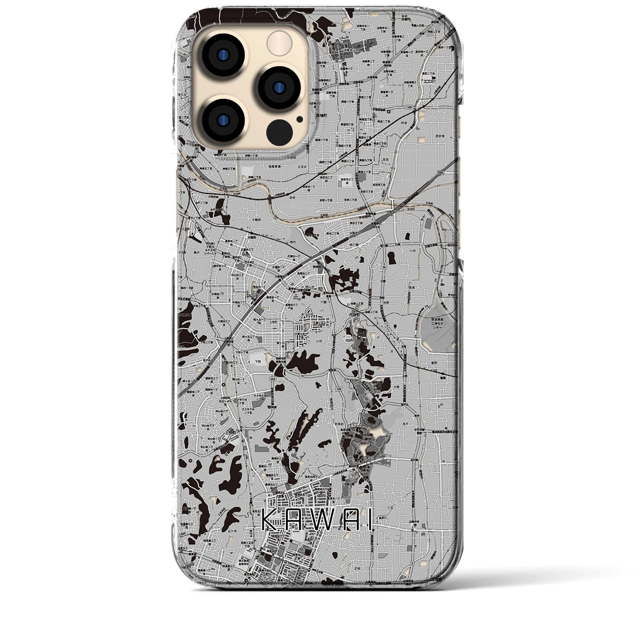 【河合(奈良県)】地図柄iPhoneケース(クリアタイプ)