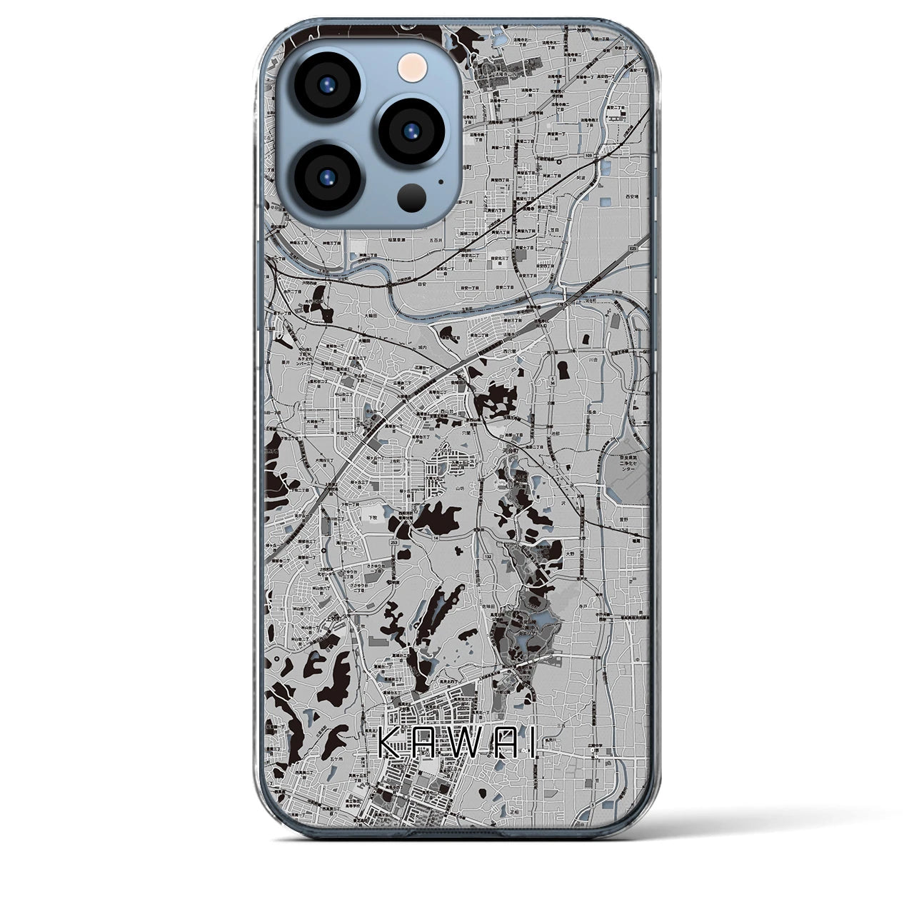 【河合(奈良県)】地図柄iPhoneケース(クリアタイプ)