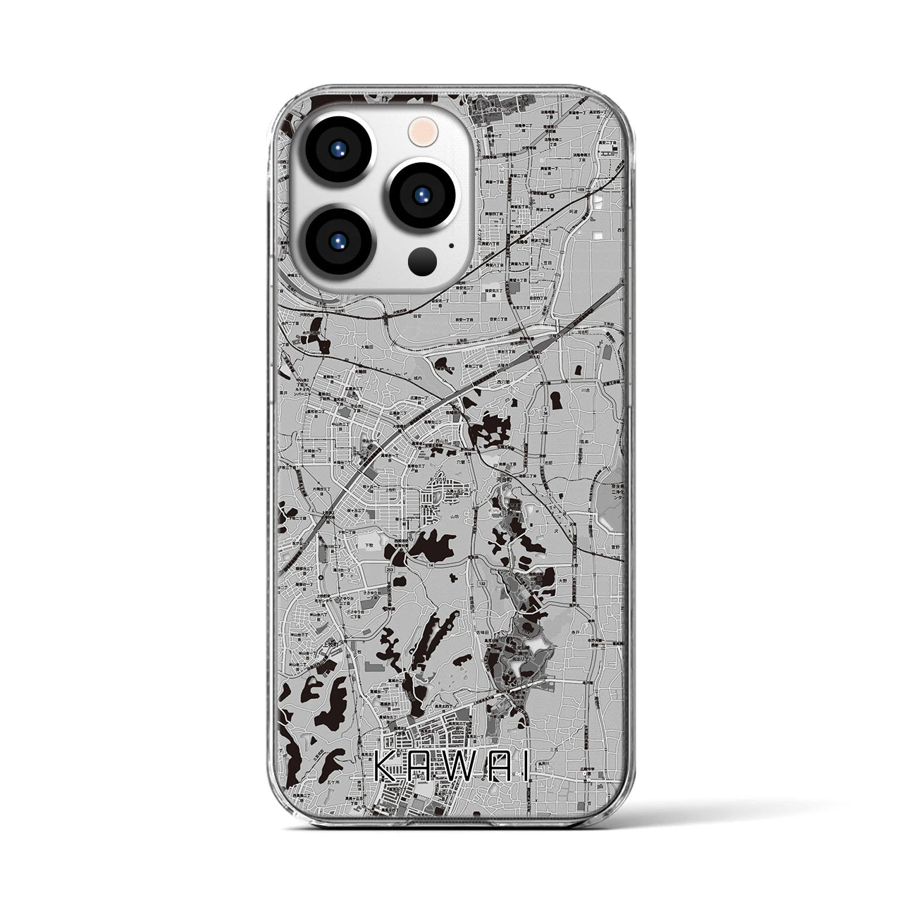 【河合(奈良県)】地図柄iPhoneケース(クリアタイプ)