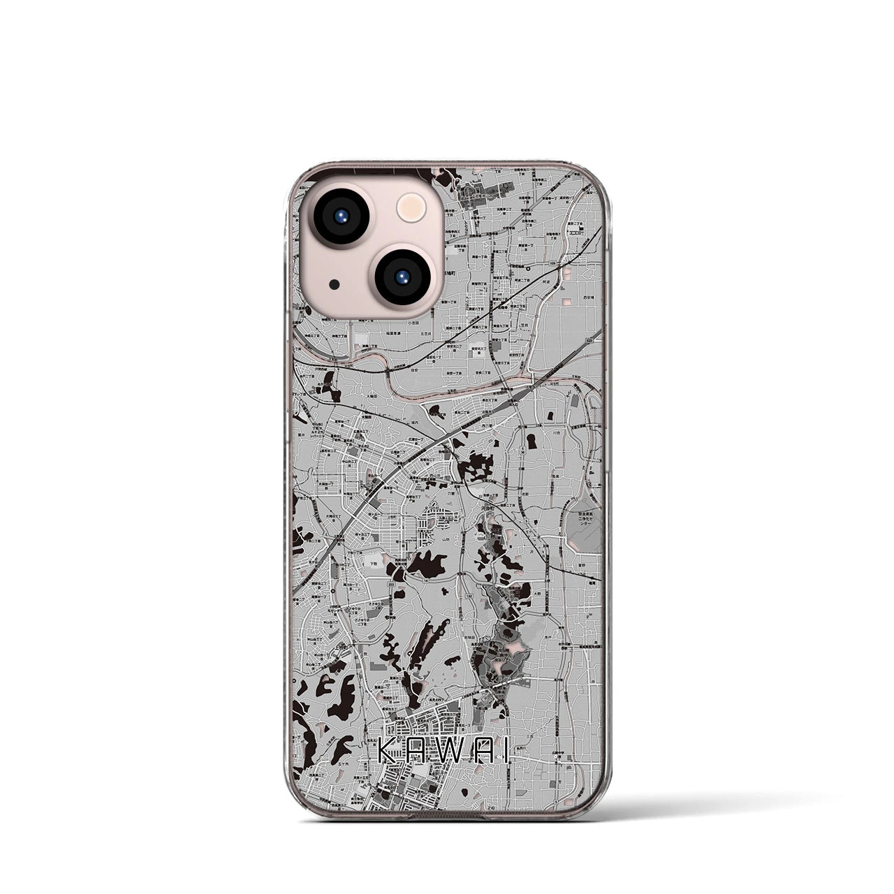 【河合(奈良県)】地図柄iPhoneケース(クリアタイプ)